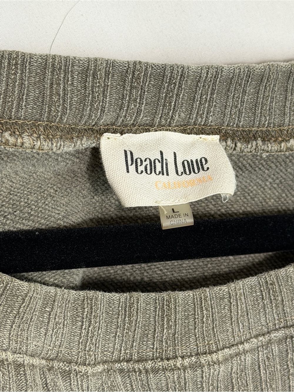 Peach Love California Washed Olive Cropped Sweatshirt - Picture 2 of 8